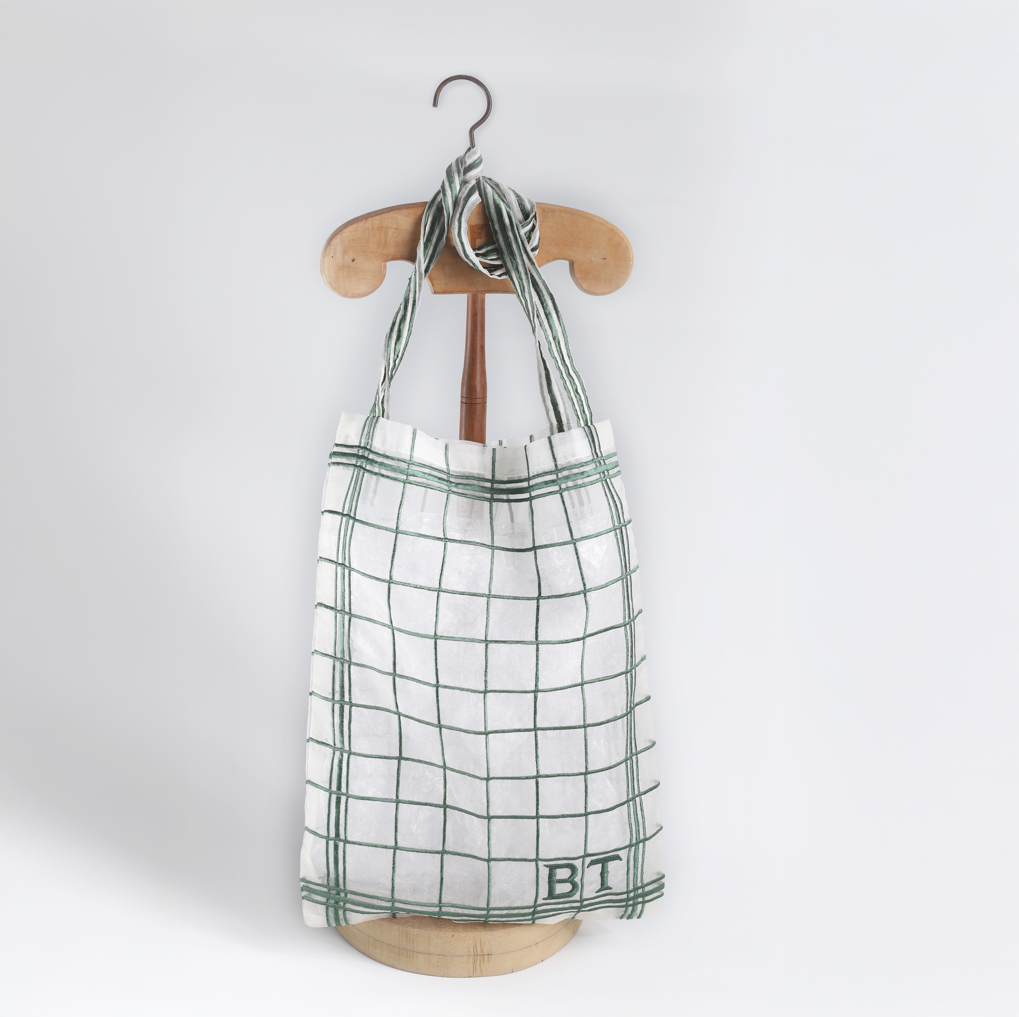 sac organza torchon vert brigitte tanaka
